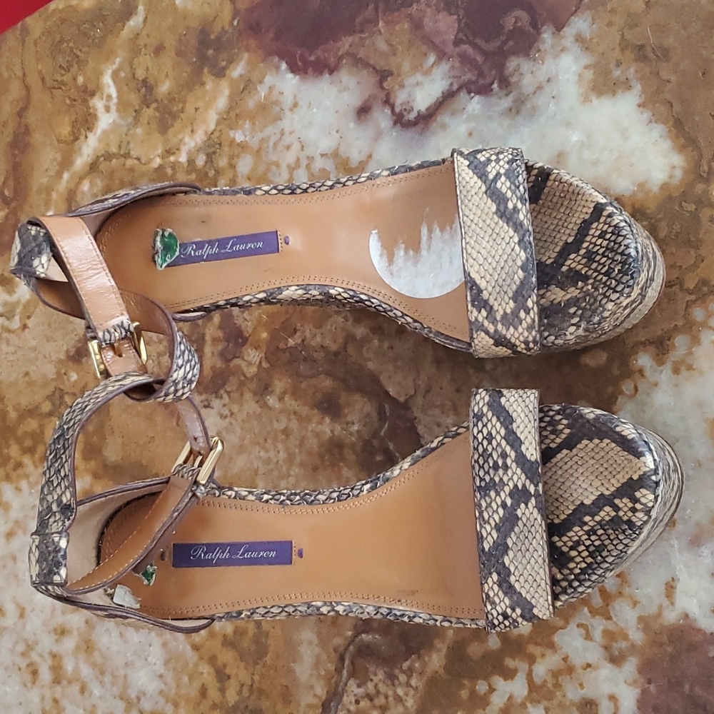 Ralph Lauren Purple Label Snake Skin Platform High Heels, New Shelf Pull Models